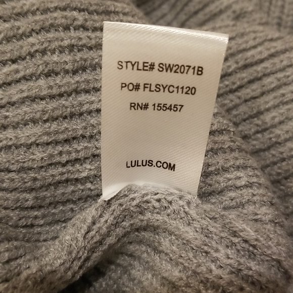 NWT Lulus Snuggled Up Light Grey Knit Turtleneck Midi Sweater Dress, XS - Picture 16 of 16